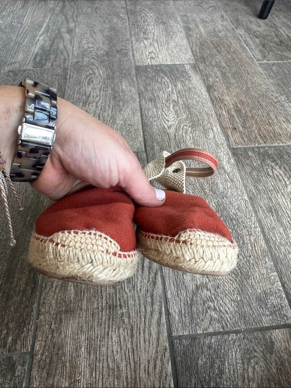 Ramoneiras Handmade in Spain Canvas Wedge Espadrilles Burnt Orange Size 37